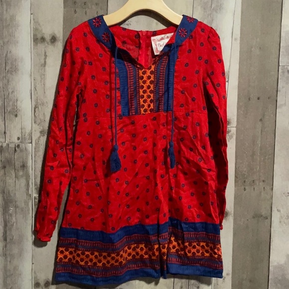 American Girl desert flower red boho tassel tunic dress size 7 Josephina - Picture 2 of 7